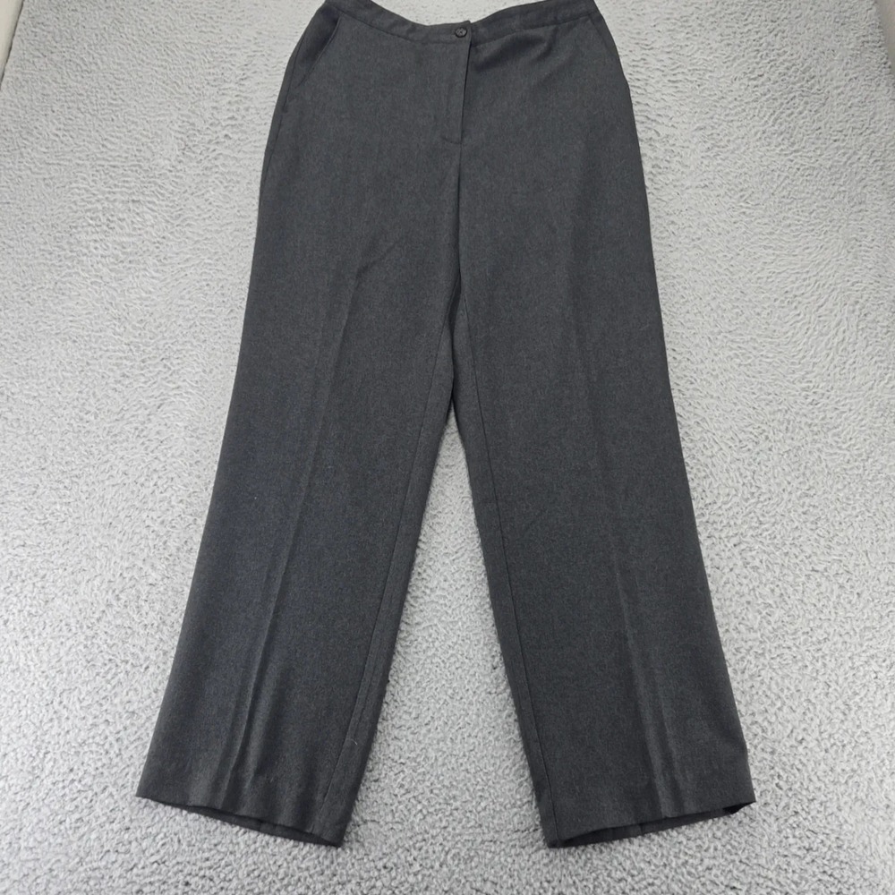 Orvis Pants Womens 12 Gray Banded Waist Flat Front Straight Leg
